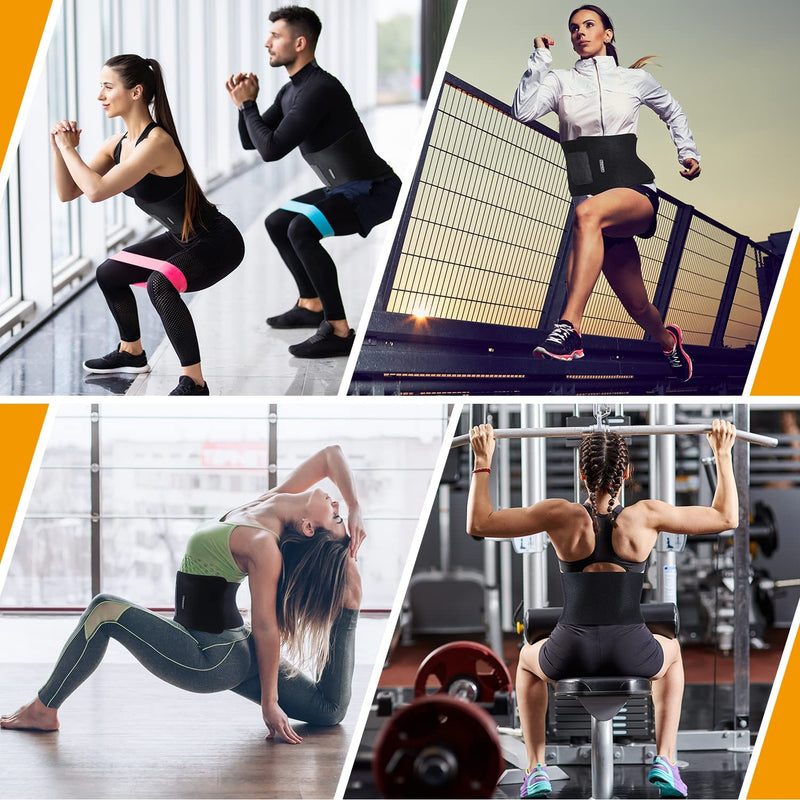 [Australia - AusPower] - Ohuhu Waist Trimmer, Adjustable Neoprene Ab Trainer Belt for Back Support, Sweat Wrap, Sweat Enhancer, Weight Loss, Fits Up to 40 Inches, for Men & Women 