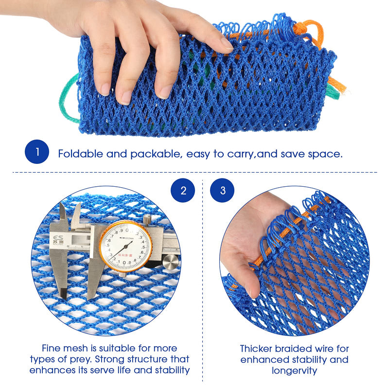 [Australia - AusPower] - 3 Pieces Crab Trap Bait Bags Outdoor Sports Style with 3 Pieces Rubber Locker for Fishing Crab Traps Catch 