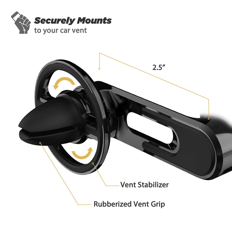 [Australia - AusPower] - Scosche MM2VP2SR-SP MagicMount Pro Magnetic FreeFlow Vent Mount Holder Phone Mount for Car, Black 