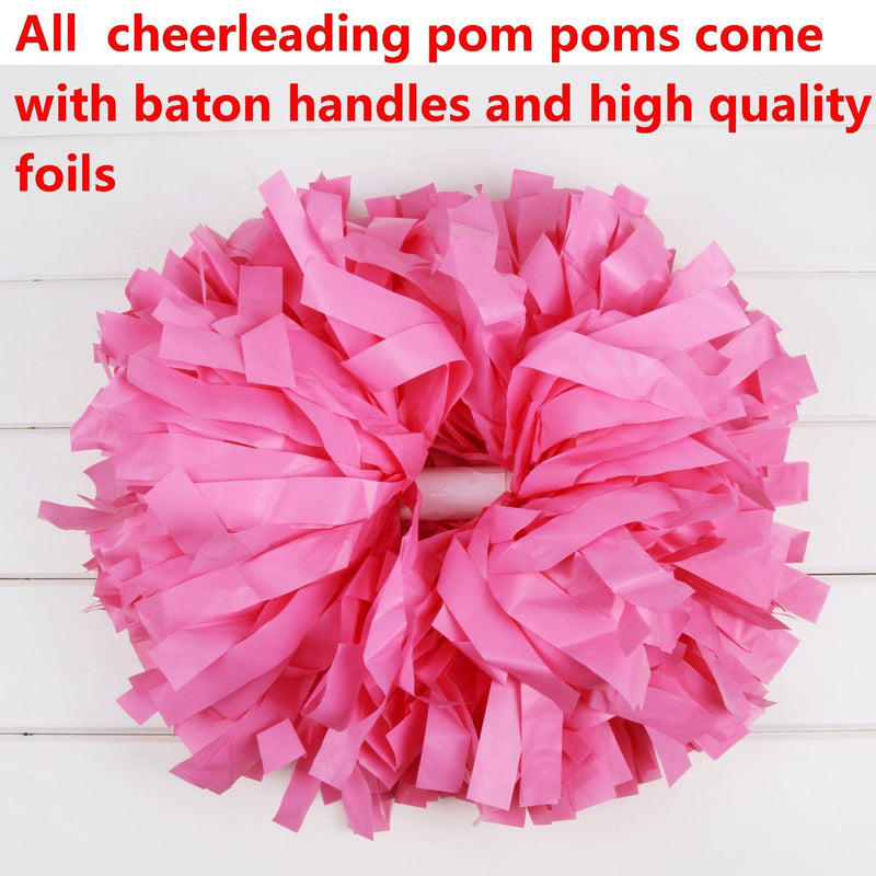 [Australia - AusPower] - ICObuty Plastic Cheerleader Cheerleading Pom Poms 6 inch 1 Pair 2 Pieces Red-Black 