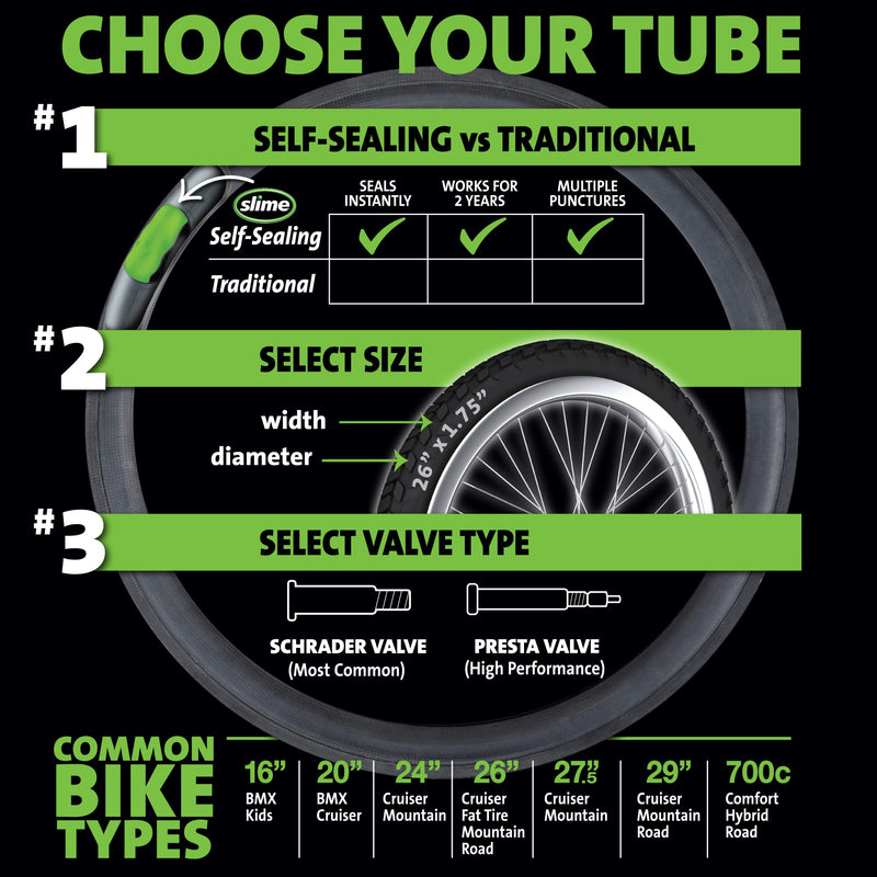 [Australia - AusPower] - Slime Self-Healing 26/1.75-2.125 Bicycle Tube with Presta Valve 1 