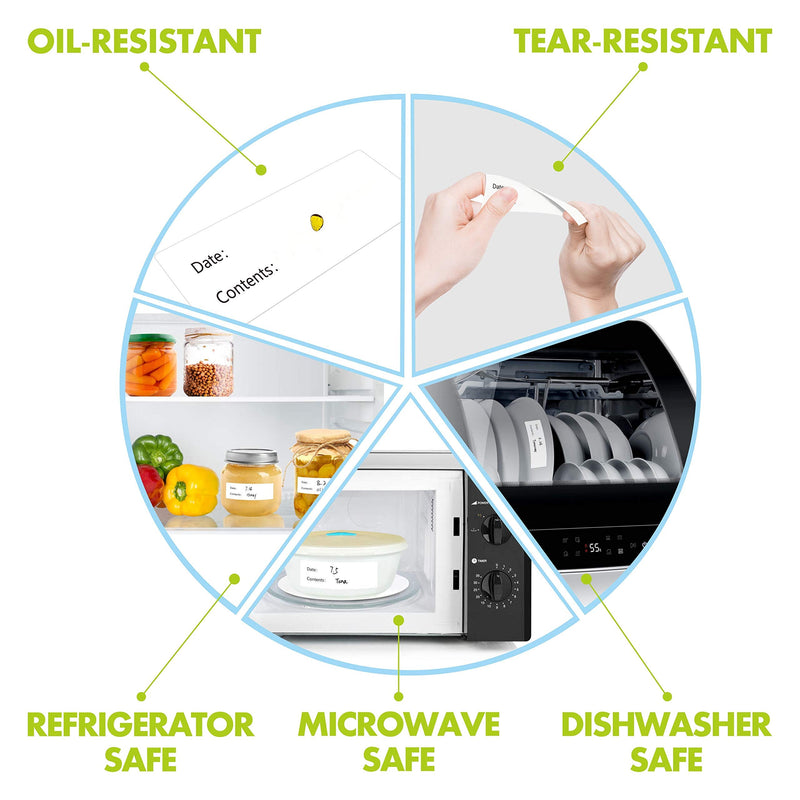 [Australia - AusPower] - 500 Freezer Refrigerator Food Labels Reminder Water Oil Resistant in Roll with Perforation Line,Removable Adhesive Printed Version 
