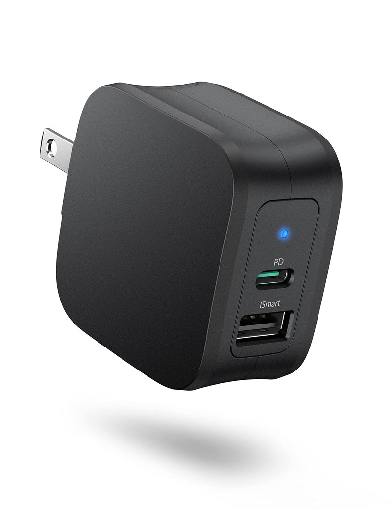 [Australia - AusPower] - USB C Wall Charger 30W 2-Port Compact for iPhone 13 Charger Block with 18W Type C Power Delivery Foldable Power Adapter PD Compatible with iPhone 13 Pro Max Mini 12 iPad Pro AirPods Pro Galaxy Pixel No cable 