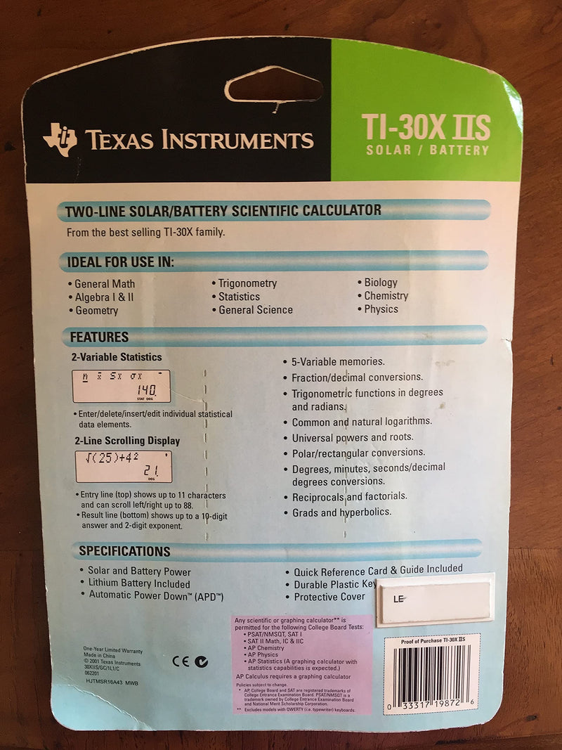 [Australia - AusPower] - Back To School Texas Instruments Fundamental TI-30X IIS, 2-Line Scientific Calculator Supply Kit, Essential Classroom Teaching & Advance Training Resource Tool for Math Science Algebra Statistics Trig 