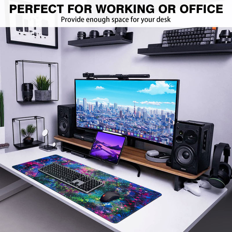 [Australia - AusPower] - Large Mouse Pad, 31.5" x 15.7" Canjoy Mandala Desk Mat Extended Gaming Mouse Pad with Non-Slip Rubber Bas, Waterproof Computer Keyboard Mousepads for Office, Home, Work, Game Colorful Mandala 