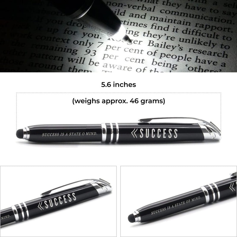 [Australia - AusPower] - Inkstone Success Motivational Business Penlight with Illuminated Writing Tip and Stylus Black - Success 