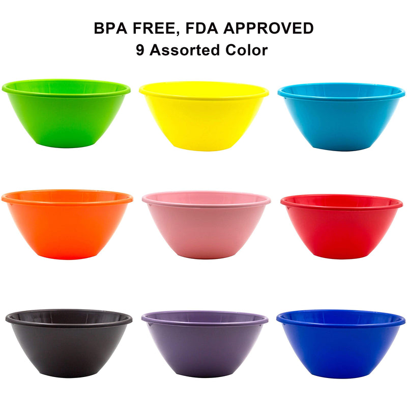 [Australia - AusPower] - Youngever 32 Ounce Plastic Bowls, Large Cereal Bowls, Large Soup Bowls, Set of 9 in 9 Assorted Colors 