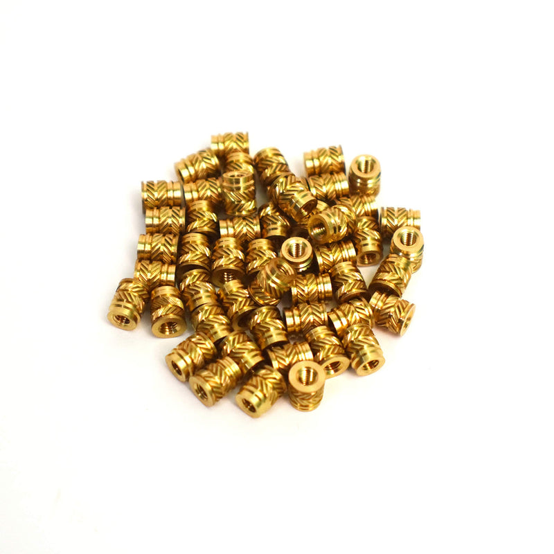 [Australia - AusPower] - [ J&J Products, Inc ] M3 Brass Insert 50pcs,5.5mm OD, 6.4 mm Length, Female M3 Thread, Press Fitting or Heat Sink or Injection Molding Type, 50 pcs 