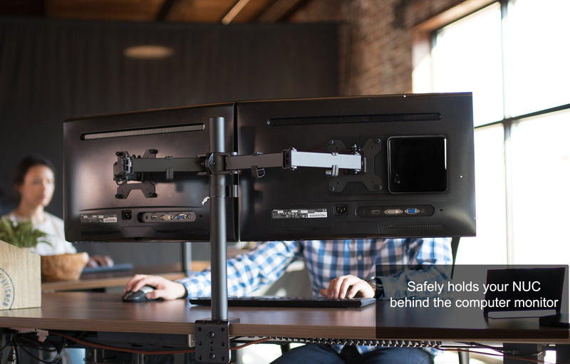 [Australia - AusPower] - VIVO Steel Arm Bracket Holder for Intel NUC, Back of Monitor VESA Metal Plate Mount Extension, Black, MOUNT-VESA01 