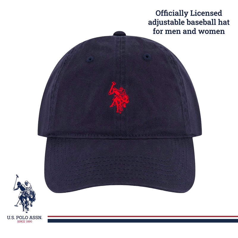 [Australia - AusPower] - U.S. Polo Assn. Mens Mens Washed Twill Cotton Adjustable Baseball Hat with Pony Logo and Curved Brim One Size Navy Blue 