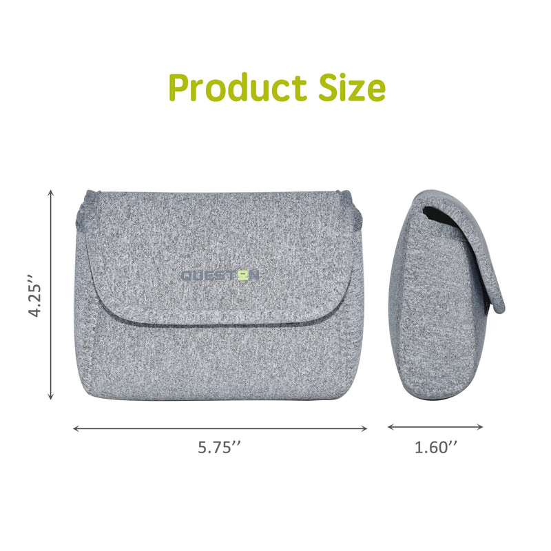[Australia - AusPower] - QUESTON Storage Pouch Bag Cases for Accessories MacBook Laptop Power Adapter, Wireless Mouse, iPhone Chargers, Cellphone, Power Bank, Cord, Travel Cable Electronic Organizer Small Light gray/green 