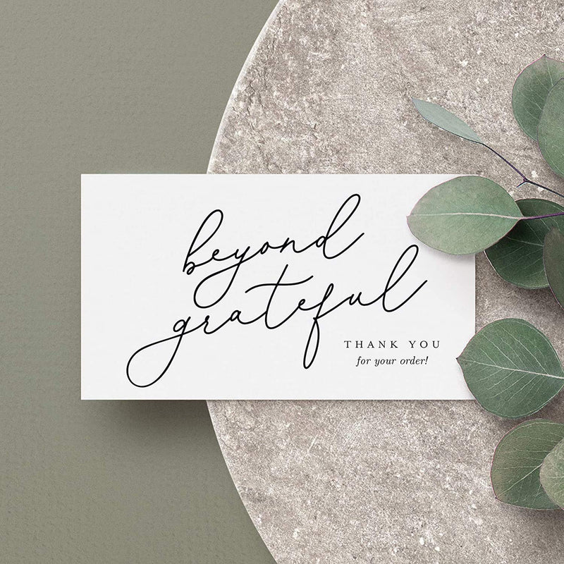 [Australia - AusPower] - Bliss Collections Thank You Cards for Small Businesses, Modern Calligraphy, Express Your Appreciation for Clients and Customers Support through Easy To Write on Thank You Cards, 2"x3.5" (50 Cards) 