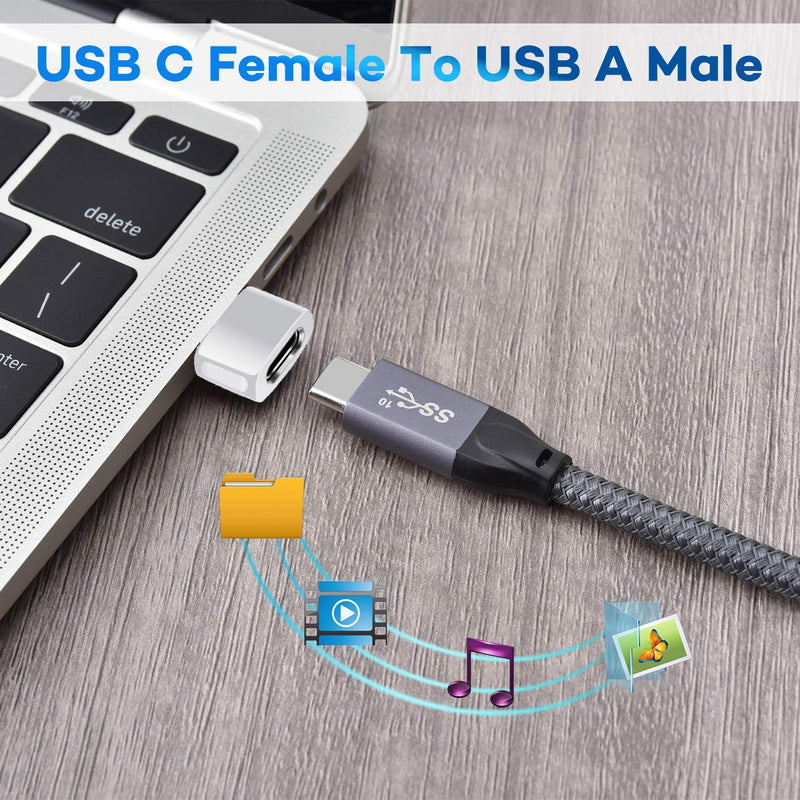 [Australia - AusPower] - USB Type-C Female to USB Male Adapter 3-Pack,Zinc Alloy USBC Charger Block-converter for iPhone 13 12 11 Pro Max SE 2022,Airpods,iPad 8 Air 4 4th Mini 6 6th,Samsung Galaxy Note 10 20 21 S20 S21 Fe A72 Silver 