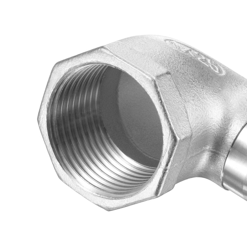 [Australia - AusPower] - uxcell 304 Stainless Steel Hose Barb Fitting Elbow, 25mm Barbed x 1" NPT Female Pipe Connector Adapter for Water Fuel Air 