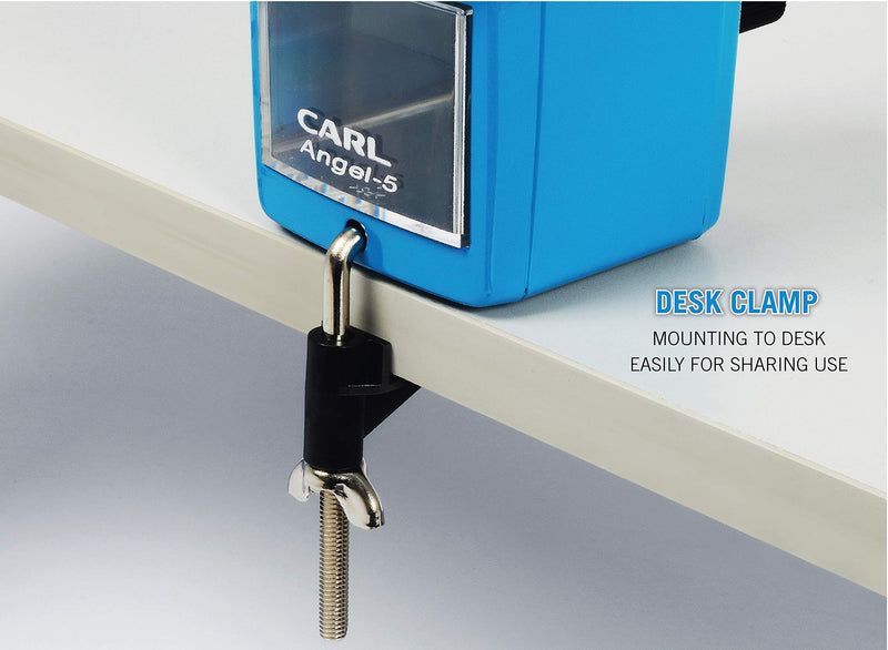 [Australia - AusPower] - Carl Angel-5 Manual Pencil Sharpener with Metal Table Mount. Quiet for The Classroom, Home & Office, Black (CUI19018) 
