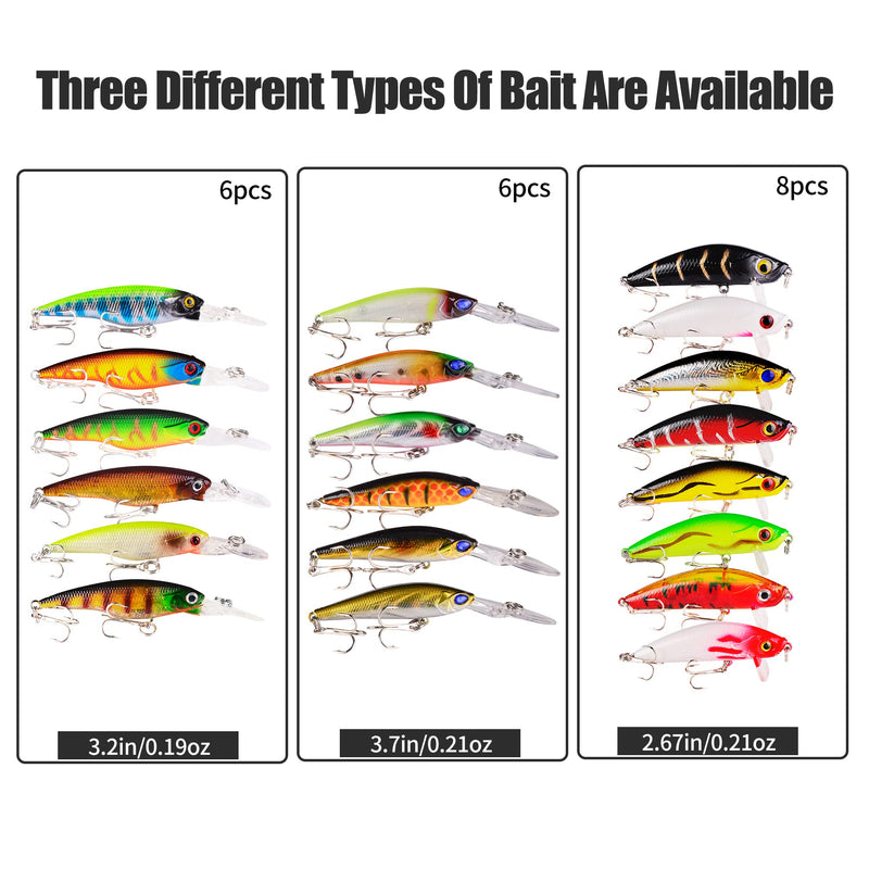 [Australia - AusPower] - XBLACK Fishing Lures Sets Fishing Lures for Freshwater bass Lures for Bass Trout Walleye Redfish Saltwater Freshwater FL20PCS-A 
