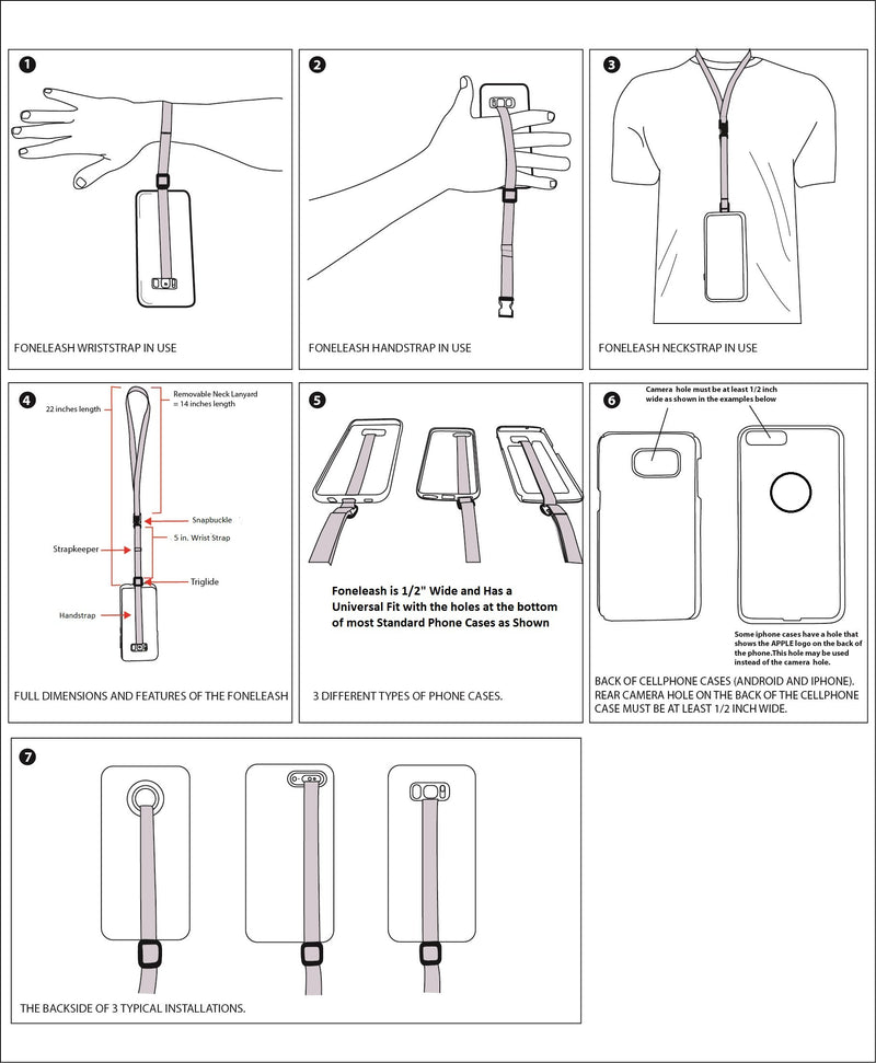 [Australia - AusPower] - foneleash Phone Lanyard 3-in-1 Neck Wrist and Hand Strap Tether (RASTA) RED 