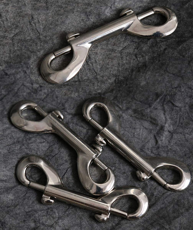 [Australia - AusPower] - Finov 10 Pack Nickel Plated Alloy Bolt Snaps Double End Hook Set Metal Clips Key Holder 