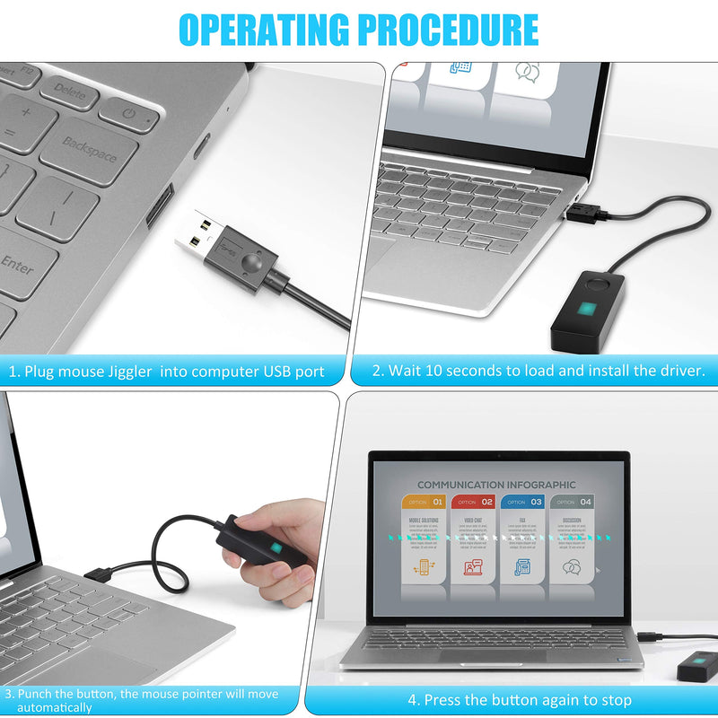[Australia - AusPower] - HONKID Mouse Jiggler Mover with ON/Off Switch and USB Port,Driver-Free and No Software Needed,Simulates Mouse Movement and Prevents Computer Laptop from Going into Sleep,Plug and Play 