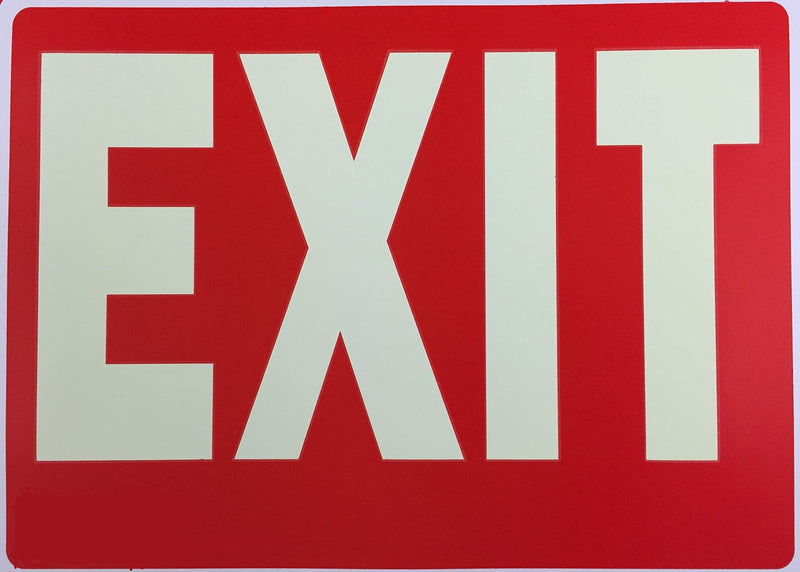 [Australia - AusPower] - Exit Sign Glow-in-The-Dark Exit Sign, 12 by 9 Inches, Photoluminescent By natraco (2 Pack) 2 