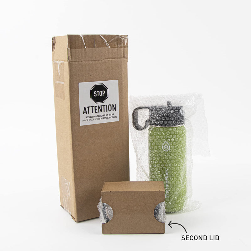 [Australia - AusPower] - Thermoflask Double Stainless Steel Insulated Water Bottle with Two Lids, 18 Ounce, Black 18 oz 