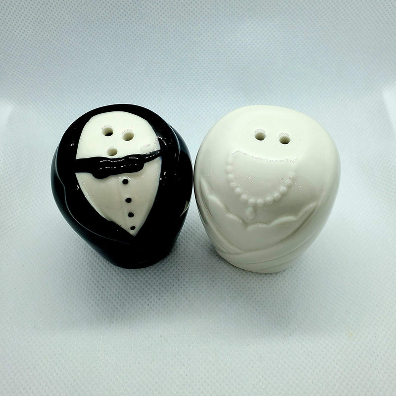 [Australia - AusPower] - Generic, Bride and Groom Ceramic Salt & Pepper Shakers Wedding Favor Gift 
