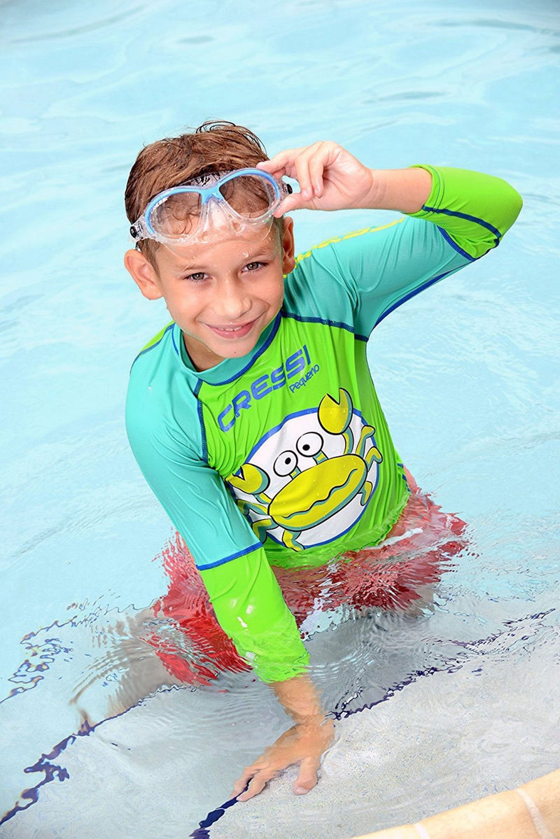 [Australia - AusPower] - Cressi Kids Comfortable Silicone Mask with Adjustable Strap, for Snorkeling and Pool - for Children 5 to 10 years old - Moon: made in Italy Azure/Lime 