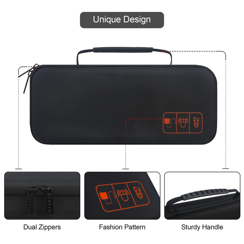 [Australia - AusPower] - Hard Electronics Organizer, Universal Travel Cable Organizers, Large Electronic Accessories Storage Case Bag for Laptop Adapter, Cord, Charger, Plug, Hard Drive, Earphone, USB Hub, Black 