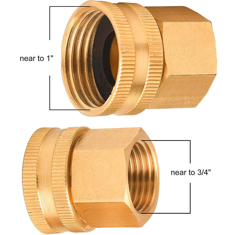 [Australia - AusPower] - M MINGLE Garden Hose Adapter, 3/4 Inch GHT to 1/2 Inch NPT, Double Male and Female Brass Connector, with Extra 8 Washers 
