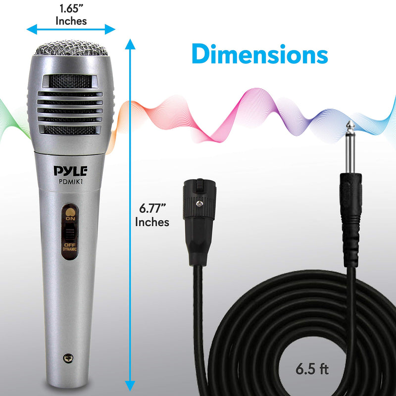 [Australia - AusPower] - Pyle Wired Dynamic Microphone-Professional Moving Coil Unidirectional Handheld Mic with Built-in Acoustic Pop Filter, XLR Connector, Silver, Apple (PDMIK1) 