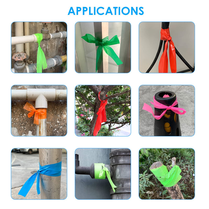 [Australia - AusPower] - 3 Pack Flagging Tape,Non-Adhesive Marking Tape Surveyors Tape Neon Marking Tape Non-Adhesive Tape Survey Tape for Boundaries and Hazardous Areas,Trail Marking (3 Colors A, 25MM) 3 Colors A 