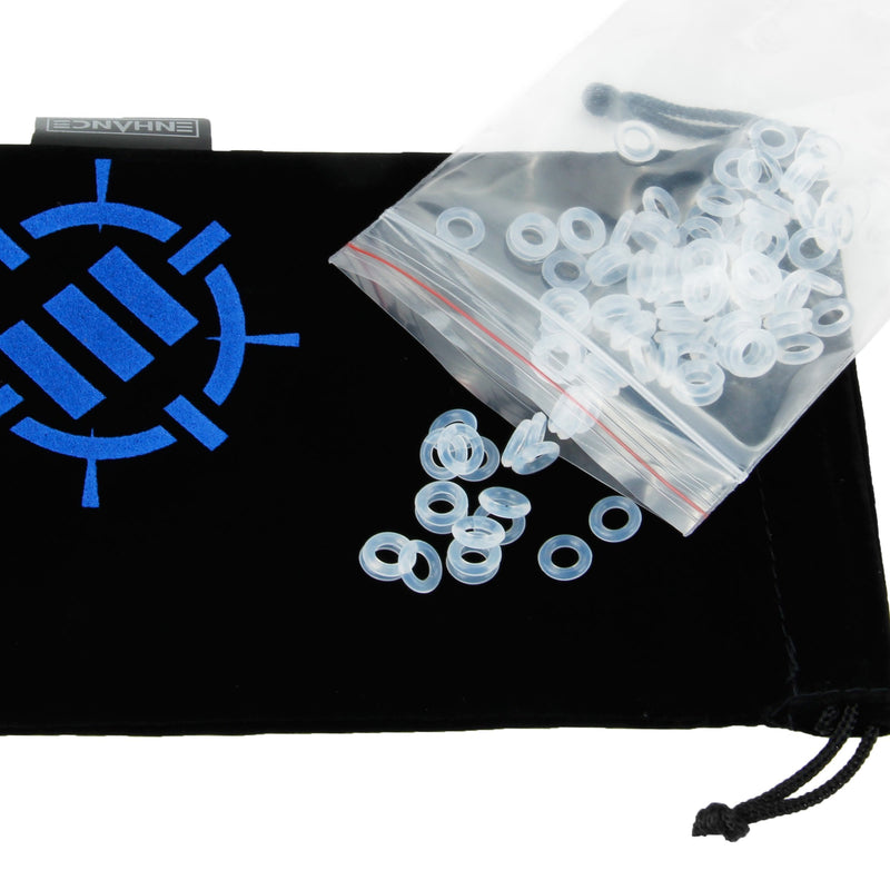 [Australia - AusPower] - ENHANCE Mechanical Keyboard O Ring Ultra-Quiet Switch Dampeners Damper Firm 50A Clear (140pcs), Key Cap Remover, Cleaning Brush, Cloth and Accessory Bag - Mod Kit for Cherry MX, TTC, Kaihua 50A (Firm) 