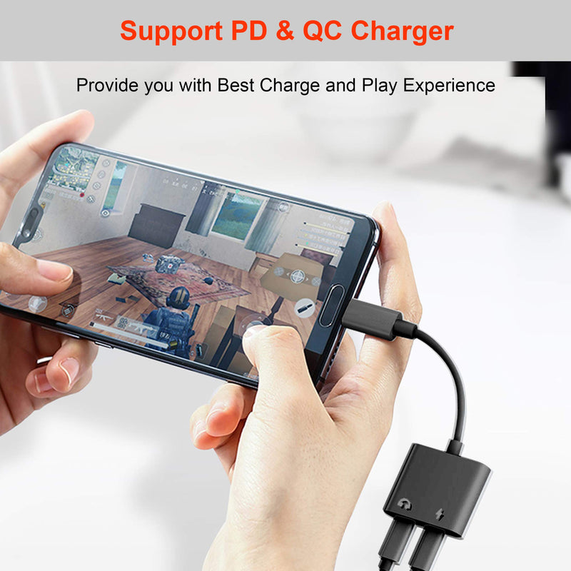 [Australia - AusPower] - USB C to 3.5mm Headphone & Charge Adapter,ivoros Type C Audio Jack Earphone Aux Converter,Work for Samsung Galaxy s21/s20/FE 5G/Ultra/Note 20/10+Plus,Google Pixel 5/4/3/2 XL,iPad Pro/Air 4/Mini 6 