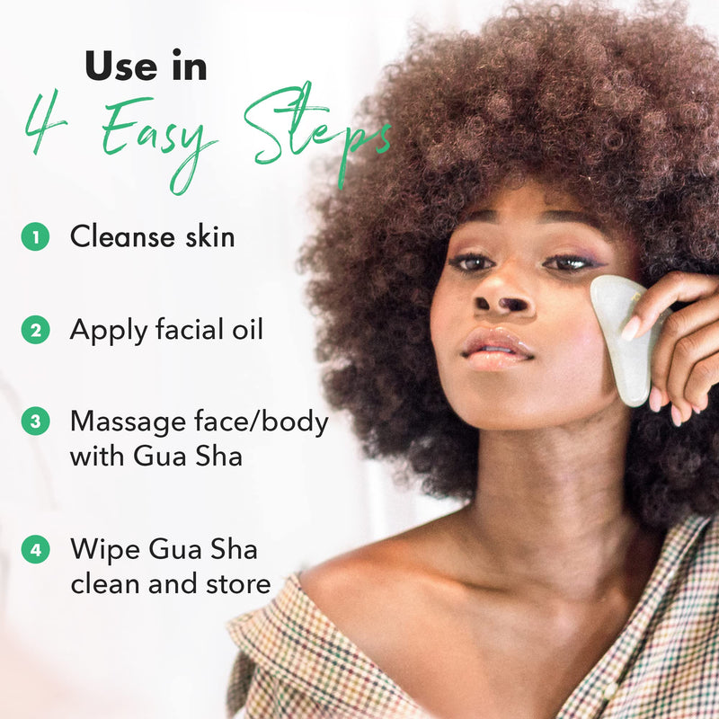 [Australia - AusPower] - Jade Gua Sha Stone - Face Sculpting Tool, Guasha Tool for Face, Gua Sha Facial Tools for Face Massage, Jaw Massager & Face Sculptor, Gua Sha Tools Face Tools, Facial Massage Tools Face Stone Gua Sha 