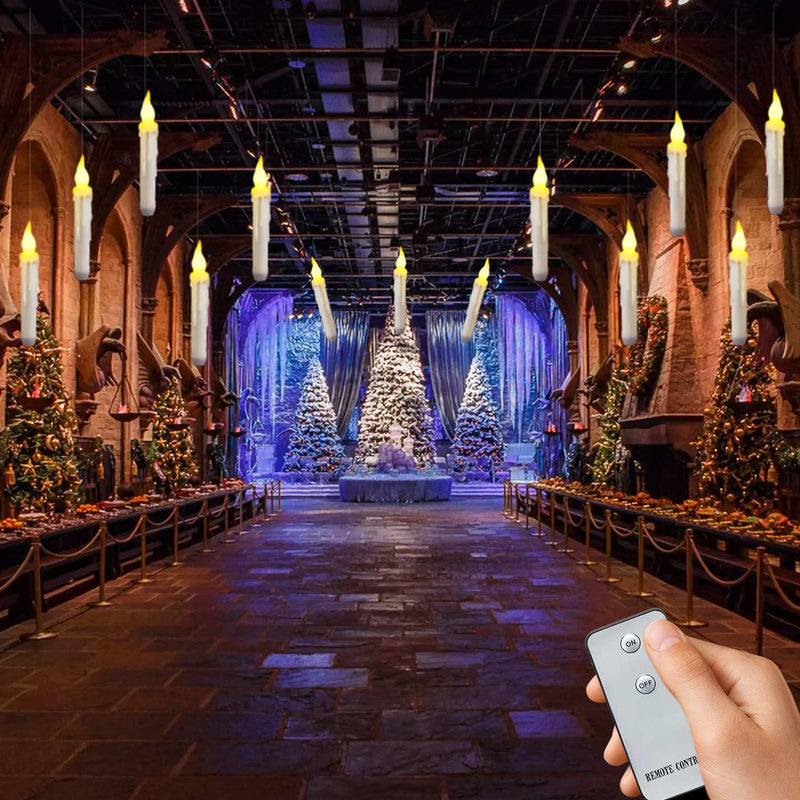 [Australia - AusPower] - Yakpo 6 Pack Remote LED Taper Candles Battery Operated, Halloween Floating Candle Lights Flickering Flameless Outdoor Electric Flicker Fake Candle Bulk, Window Chandelier Holder Christmas Decorations 