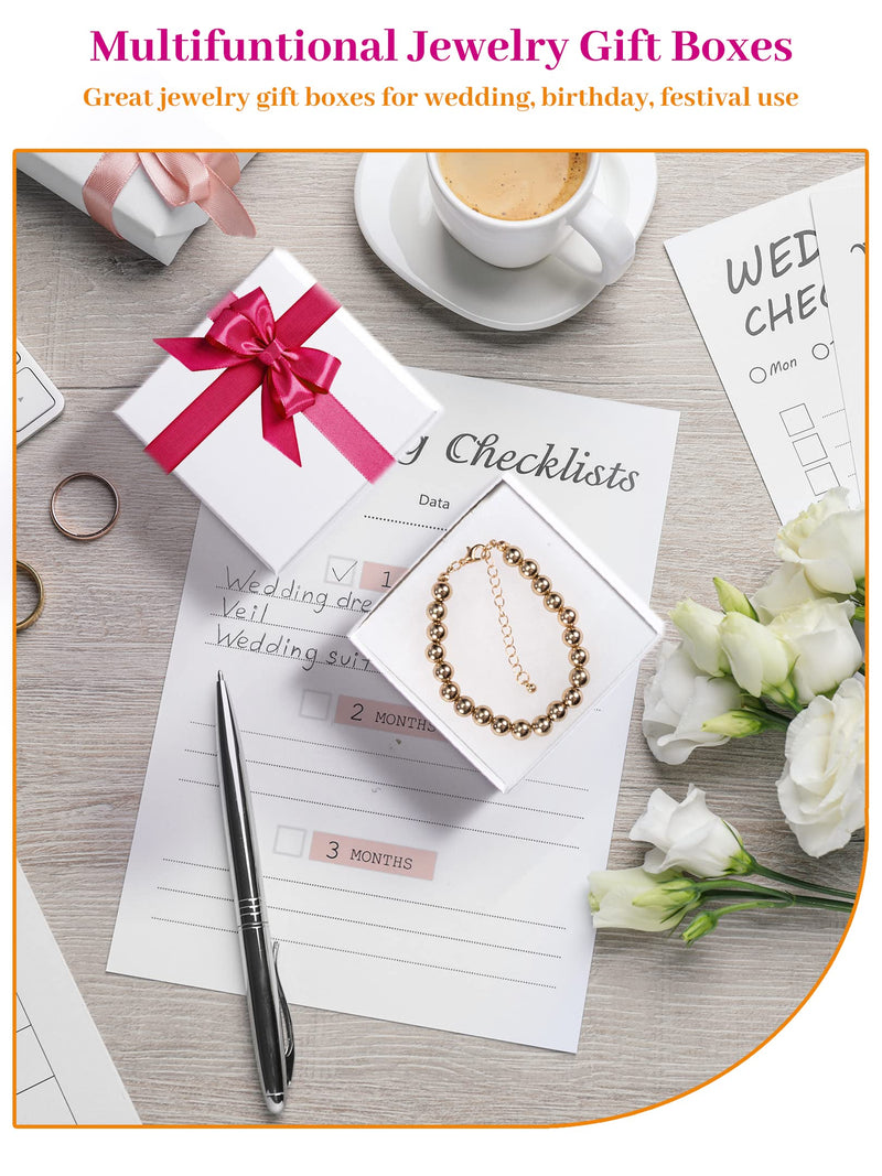 [Australia - AusPower] - MESHA Cardboard Jewelry Gift Boxes for shipping, Small Gift boxes for Necklace Ring Bracelet Earring Cotton Filled Jewlery Box with Lids, White 3.5x3.5x1" Inch, 20 Pieces 3.5x3.5x1 Inch (Pack of 20) 