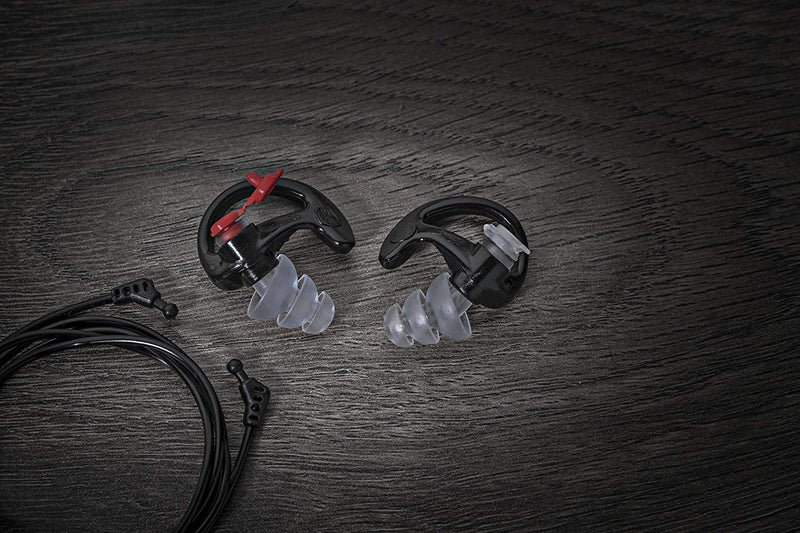 [Australia - AusPower] - SureFire EP4 Sonic Defenders Plus filtered Earplugs, triple flanged design, reusable, Black, Medium 