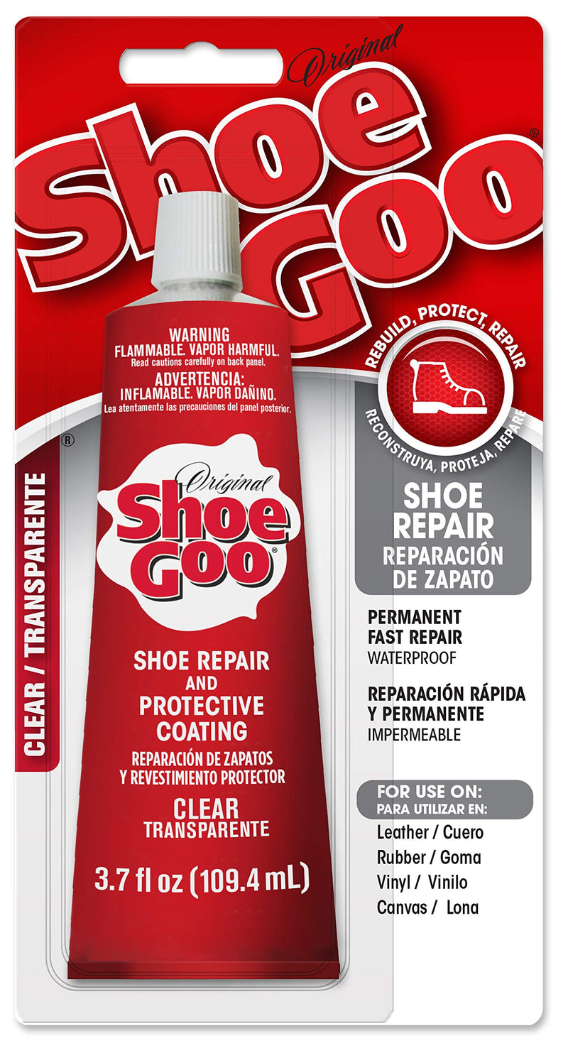 [Australia - AusPower] - Shoe Goo Repair Adhesive for Fixing Worn Shoes or Boots, Clear, 3.7 Ounce (109.4mL), 10 Snip Tip Applicator Tips and Pixiss Spreader Tools Set. 