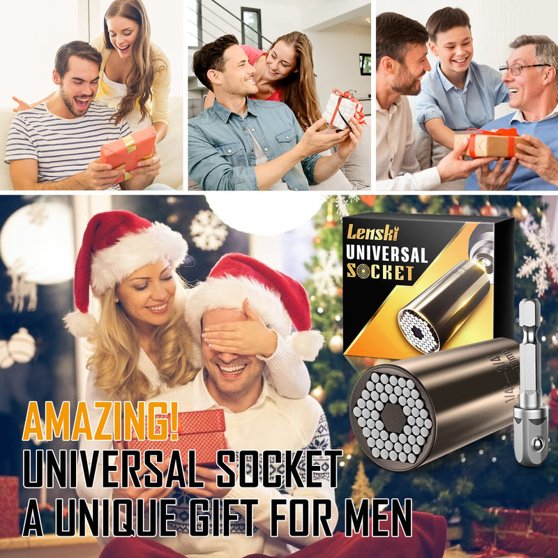[Australia - AusPower] - Lenski Stocking Stuffers Gifts for Men, Super Universal Socket Christmas Gifts for Men, Tools Cool Gadgets for Men, Fathers Gifts for Dad, Unique Steelers Gifts for Men, Birthday Gifts for Husband Black gold 