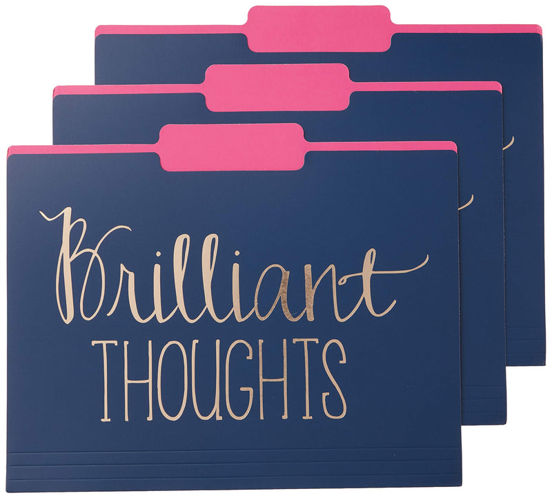 [Australia - AusPower] - Roobee Gold Brilliant Thoughts, Ridiculously Good Ideas, File & Forget Decorative File Folders (Set of 9) 