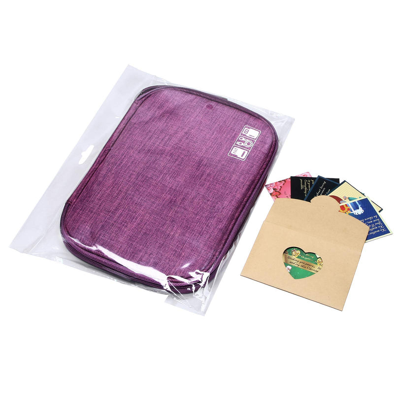 [Australia - AusPower] - CILLA Travel Electronic Organizer Bag Cable Organizer Case Portable digital Storage Bag for Electronic Accessories USB Cables, Power Bank, SD Card medium Purple 