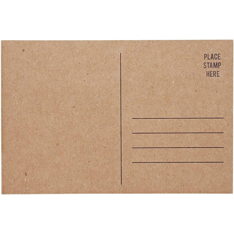 [Australia - AusPower] - 100 Pack Kraft Mailable Blank Postcards for Mailing, Wedding Invitations, Crafts (6x4 In)) 