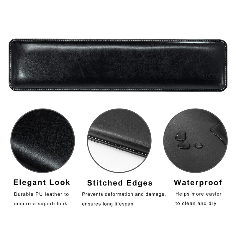 [Australia - AusPower] - Cacoy Keyboard Wrist Rest Ergonomic Soft PU Leather Wrist Support with Memory Foam-Filled for Office, Computer, Laptops, Keyboard - Black Keyboard-Wrist Rest 
