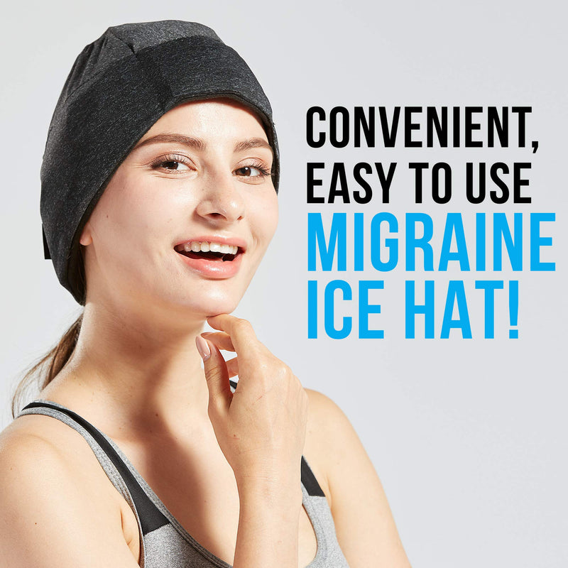 [Australia - AusPower] - Migraine Relief Ice Pack Hat, Head Gel Ice Cap for Tension Headache Relief 