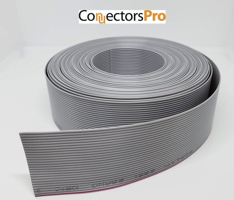 [Australia - AusPower] - Connectors Pro - 26P 10 Meters or 33 Feet Roll IDC Silver Flat Ribbon Cable for 2.54mm 0.1" Connectors, 26 Wire, 26 Conductors 