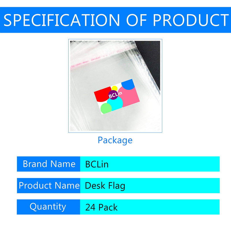 [Australia - AusPower] - BCLin 24 Pack USA US Desk Flags,Small Mini American Deluxe Table Flags Set with Stand Base，8.2 x 5.5 inches Miniature Desktop Flag 