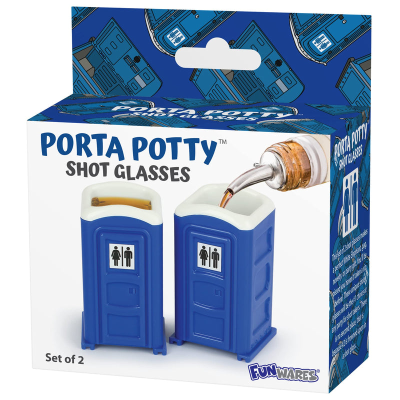 [Australia - AusPower] - Porta Potty Shot Glasses, Funny Shotglasses, Bathroom Humor Gag Gift, Set of 2, 2 Oz 