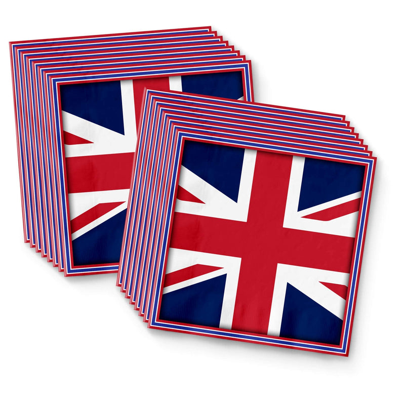 [Australia - AusPower] - Britain UK England British Flag Birthday Party Supplies Set Plates Napkins Cups Tableware Kit for 16 