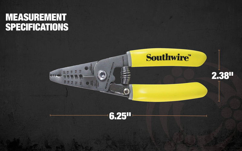 [Australia - AusPower] - Southwire - 58278140 Tools & Equipment S1018STR Wire Stripping Tool, Wire Stripper and Wire Cutter for 10-18 AWG Solid Wire and 12-20 AWG Stranded Wire Compact Wire Stripper 