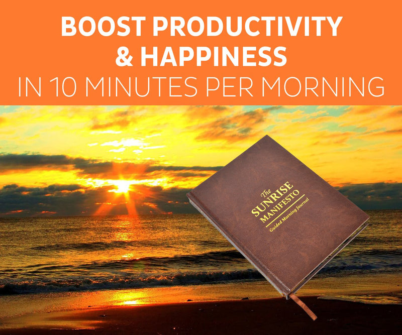 [Australia - AusPower] - The Sunrise Manifesto Guided Morning Journal (Brown) - Minimalist Morning Pages for Gratitude, Productivity, and Focus 